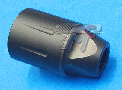 SLR Airsoftworks Liner Compensator Flash Hider (14mm-)(All Black) - Click Image to Close